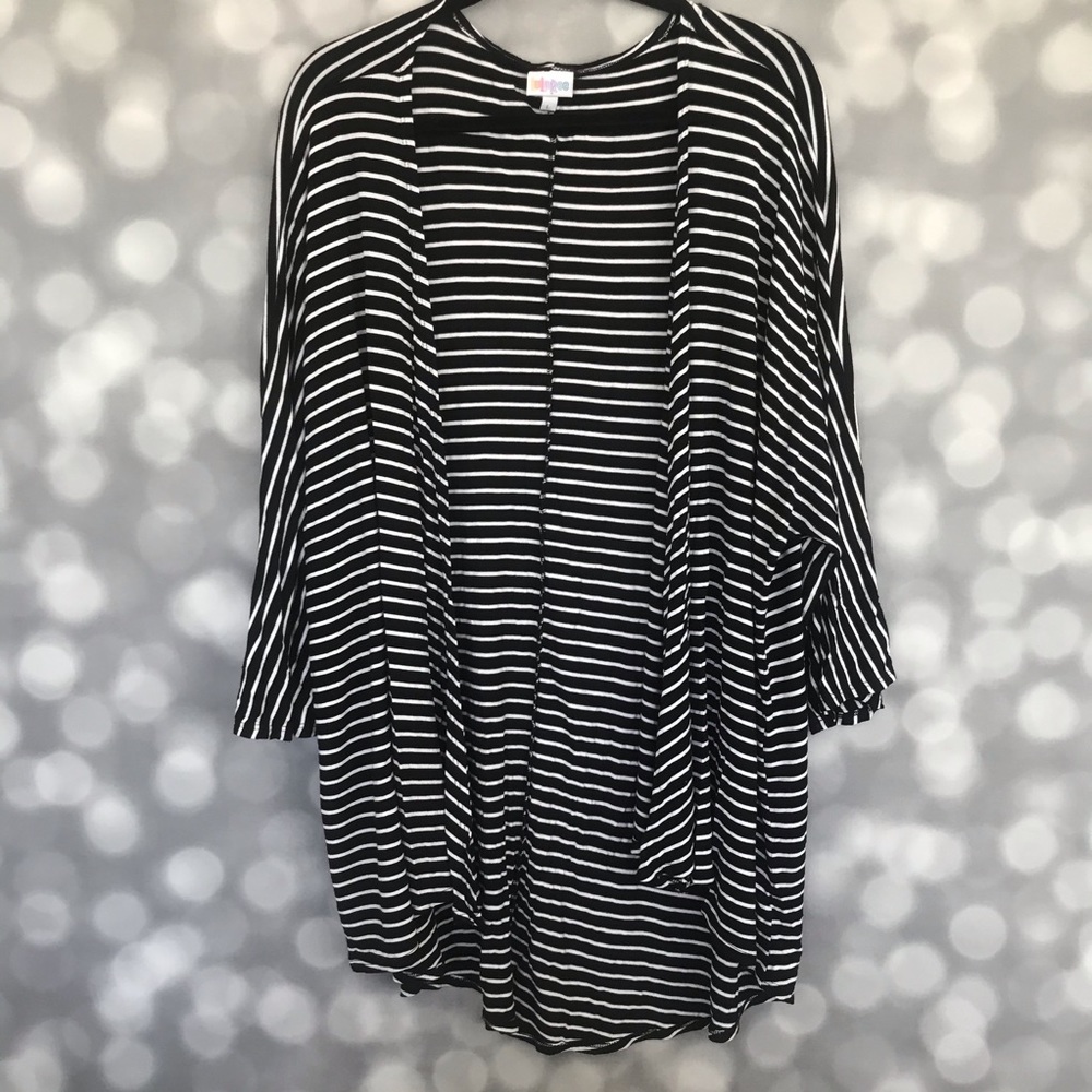 Lularoe Lindsay Striped Kimono Size L
